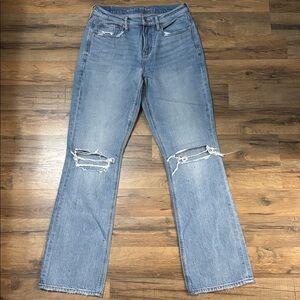 AE America Eagle Size 4 90s Bootcut Light Wash Blue Jeans Denim Pants Bottoms